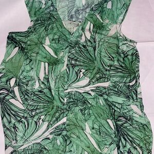 Leaf Pattern Sheer Blouse. 0382